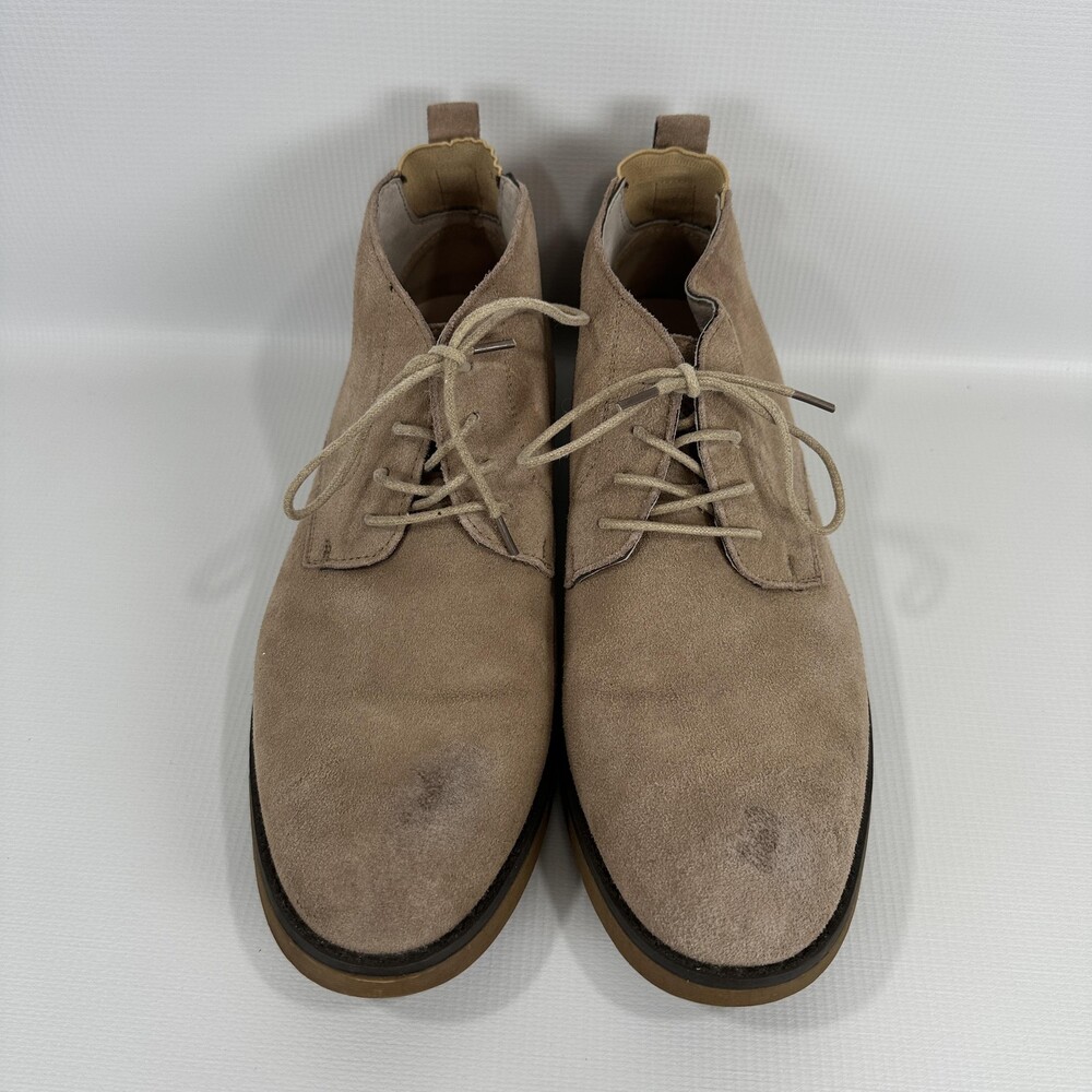 Bruno Marc Boots Mens Size 10.5 Beige Suede Chukka Desert Lace Up Casual